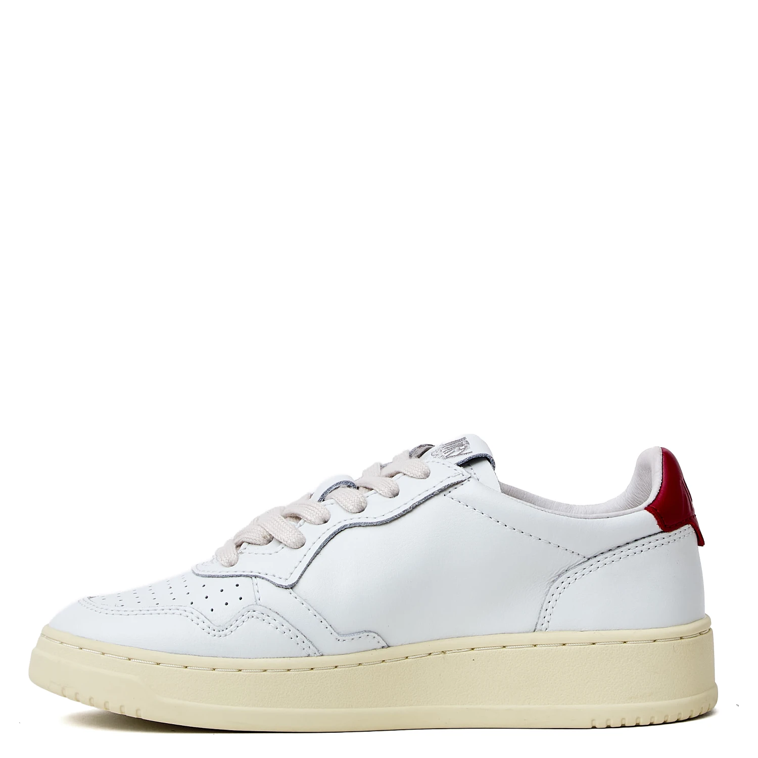 Sneakers Medalist Low In Pelle Bianca, Deep Claret