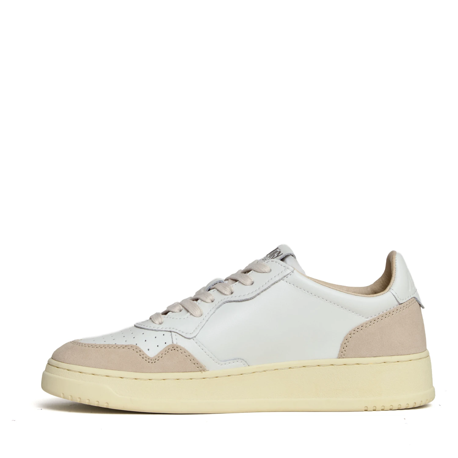 Sneakers Medalist Low In Pelle Bianca E Suede Beige