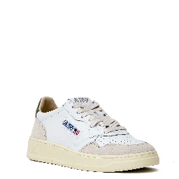 Sneakers Medalist Low In Pelle, Suede Bianco, Verde Bronzo