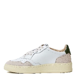Sneakers Medalist Low In Pelle, Suede Bianco, Verde Bronzo
