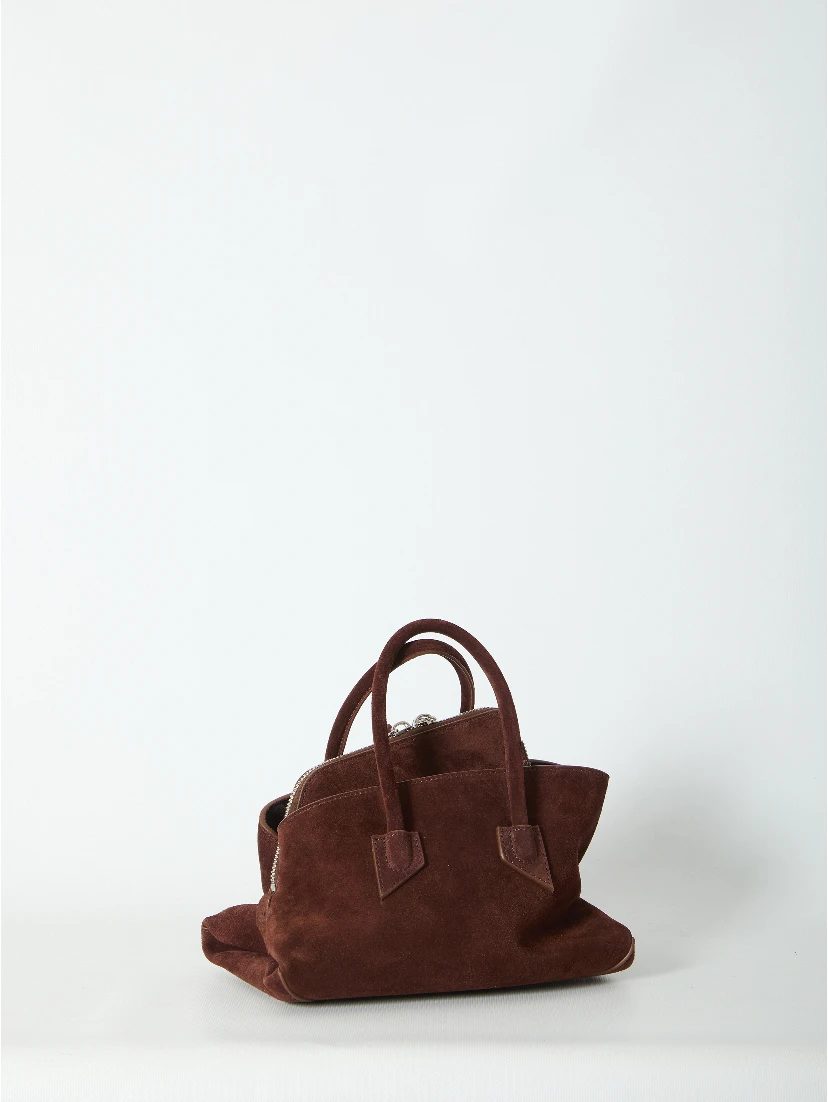 La Passeggiata top handle Light Choco bag mini