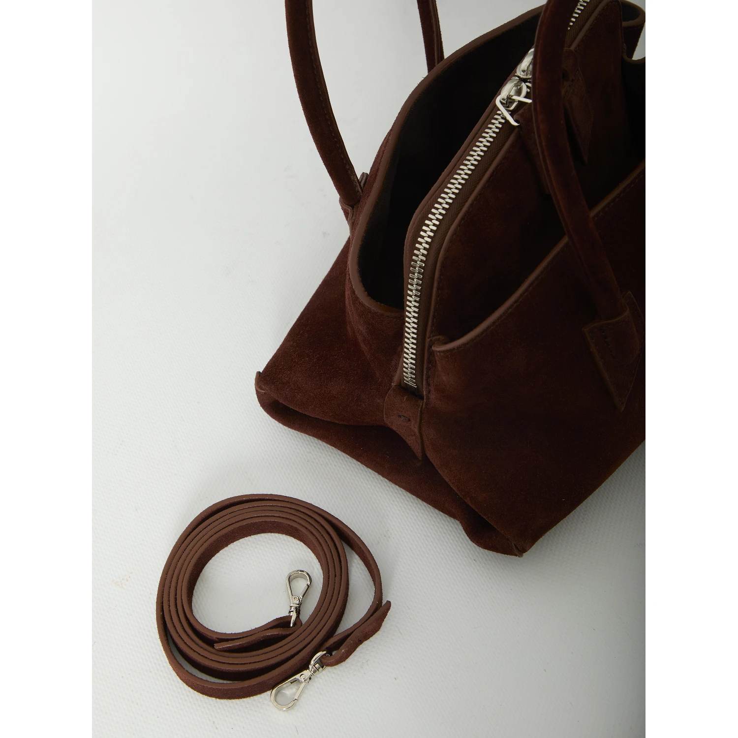 La Passeggiata top handle Light Choco bag mini