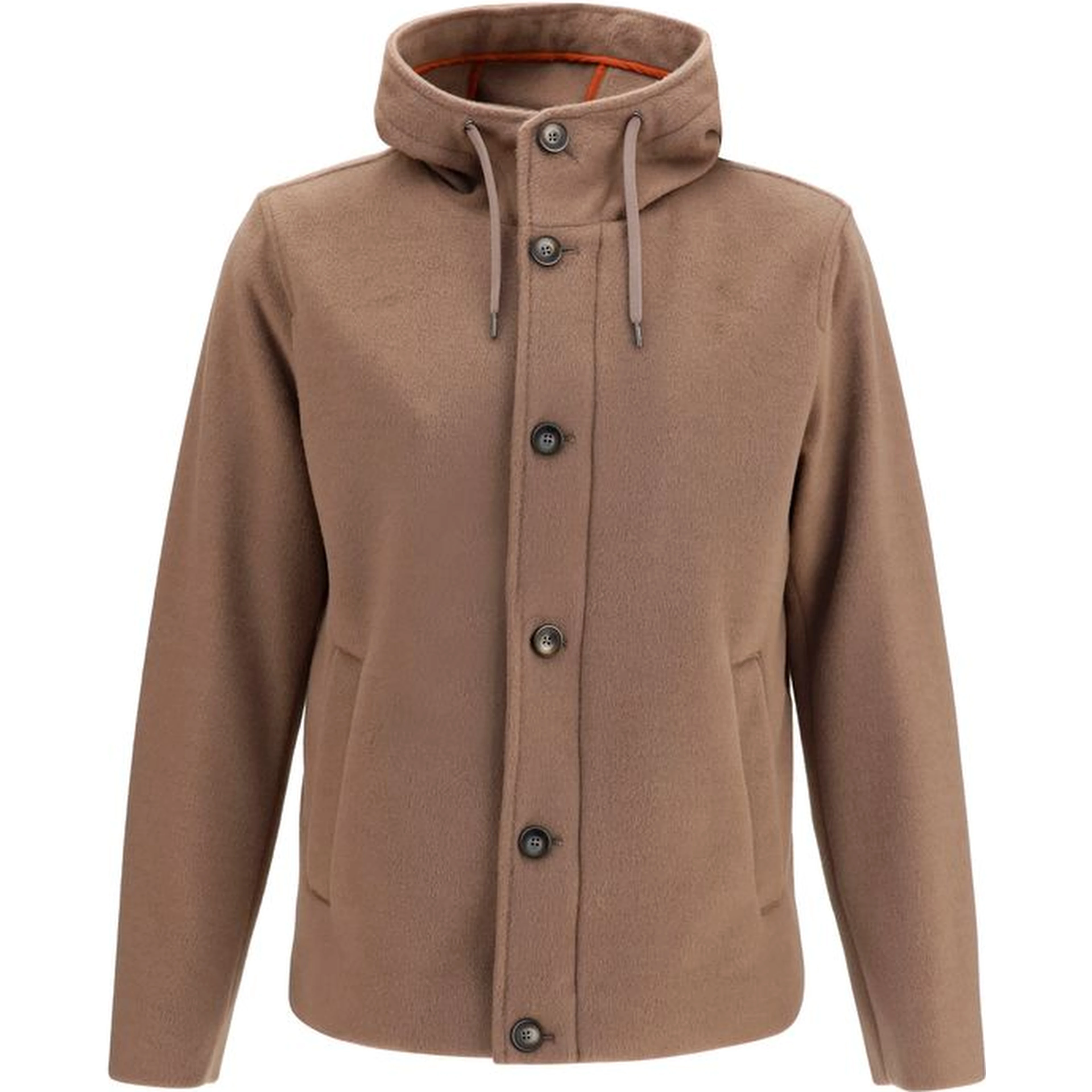 Brown Polyester Full-Length Jacket