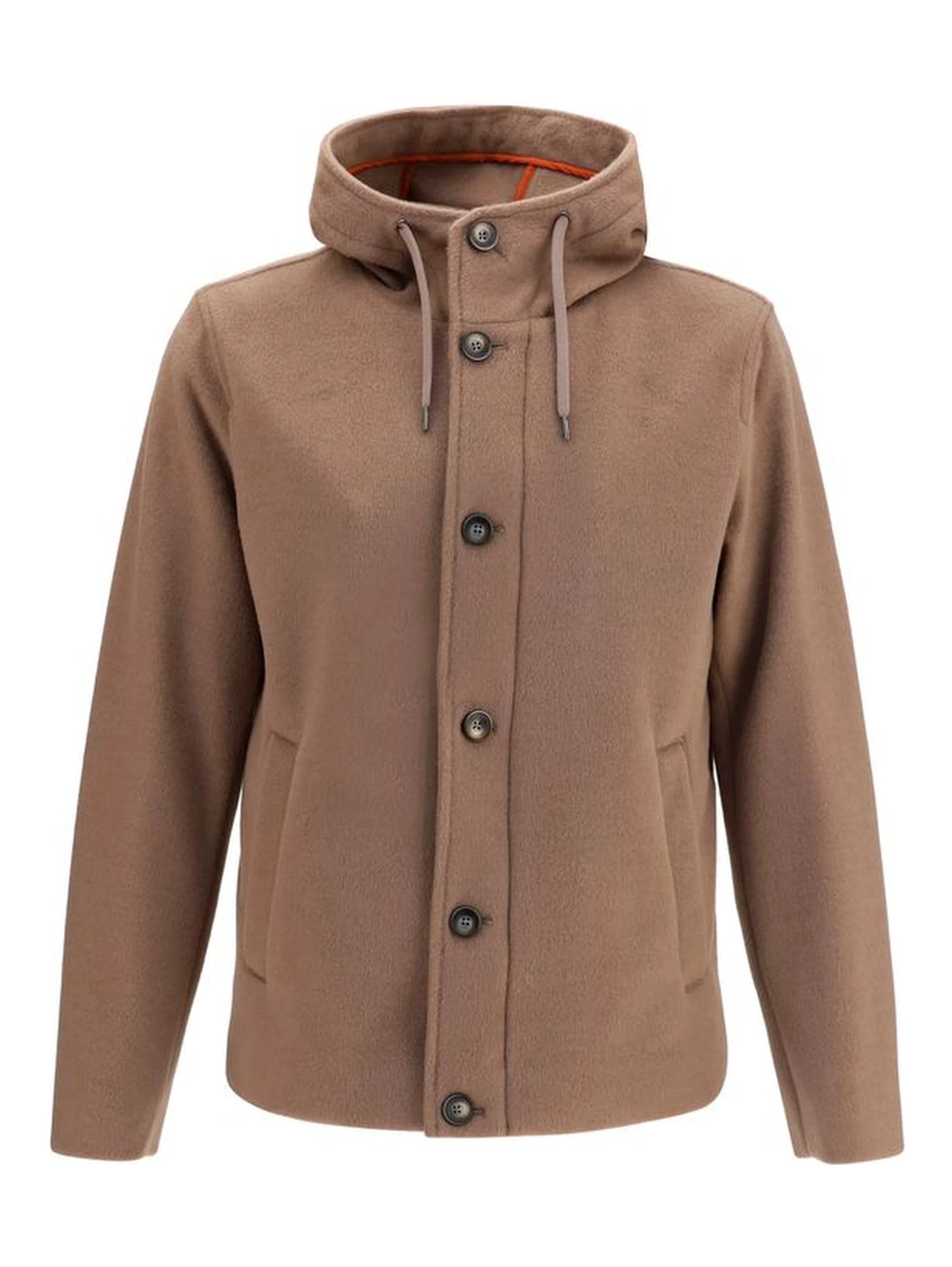 Brown Polyester Full-Length Jacket