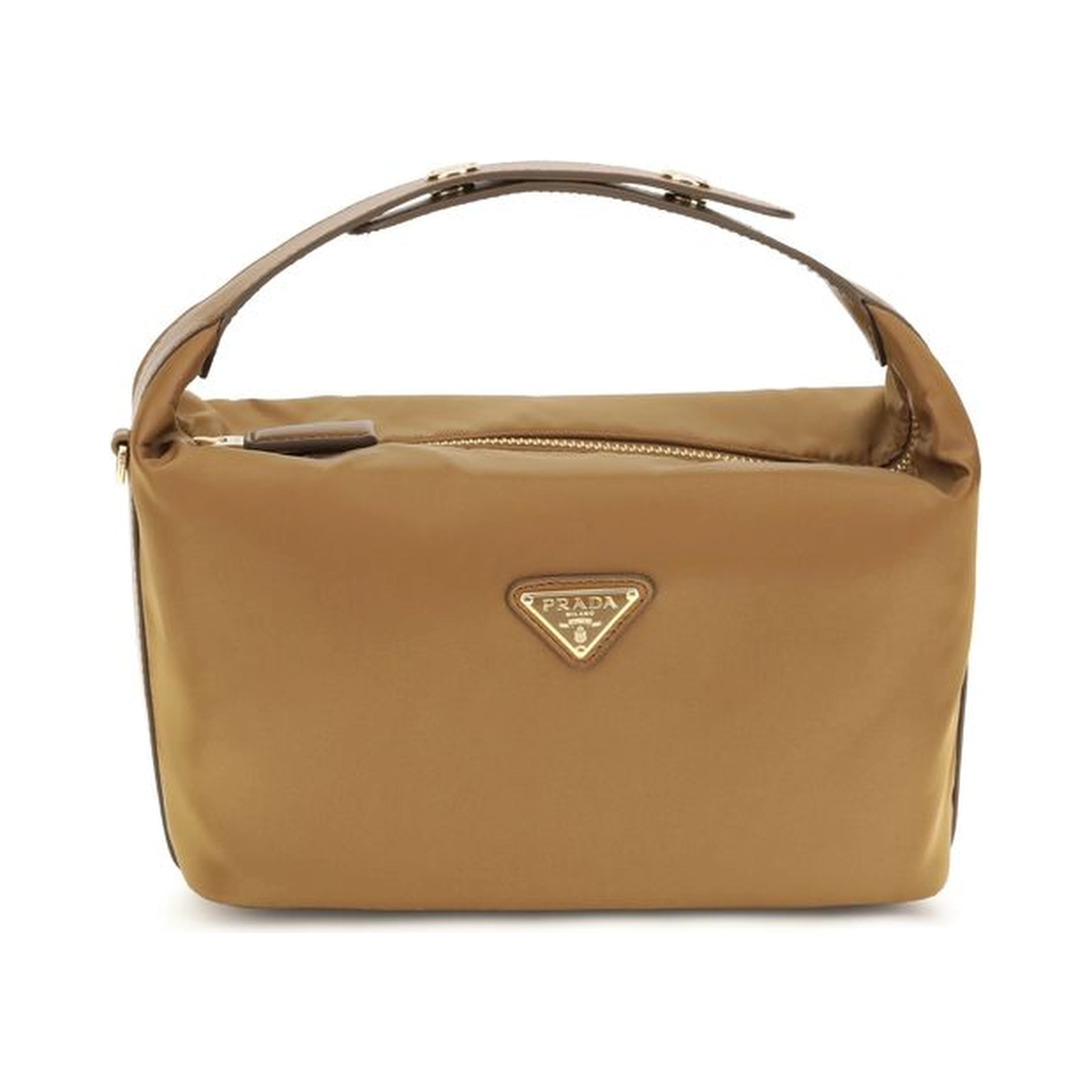 Beige Recycled Polyamide Shoulder Bag