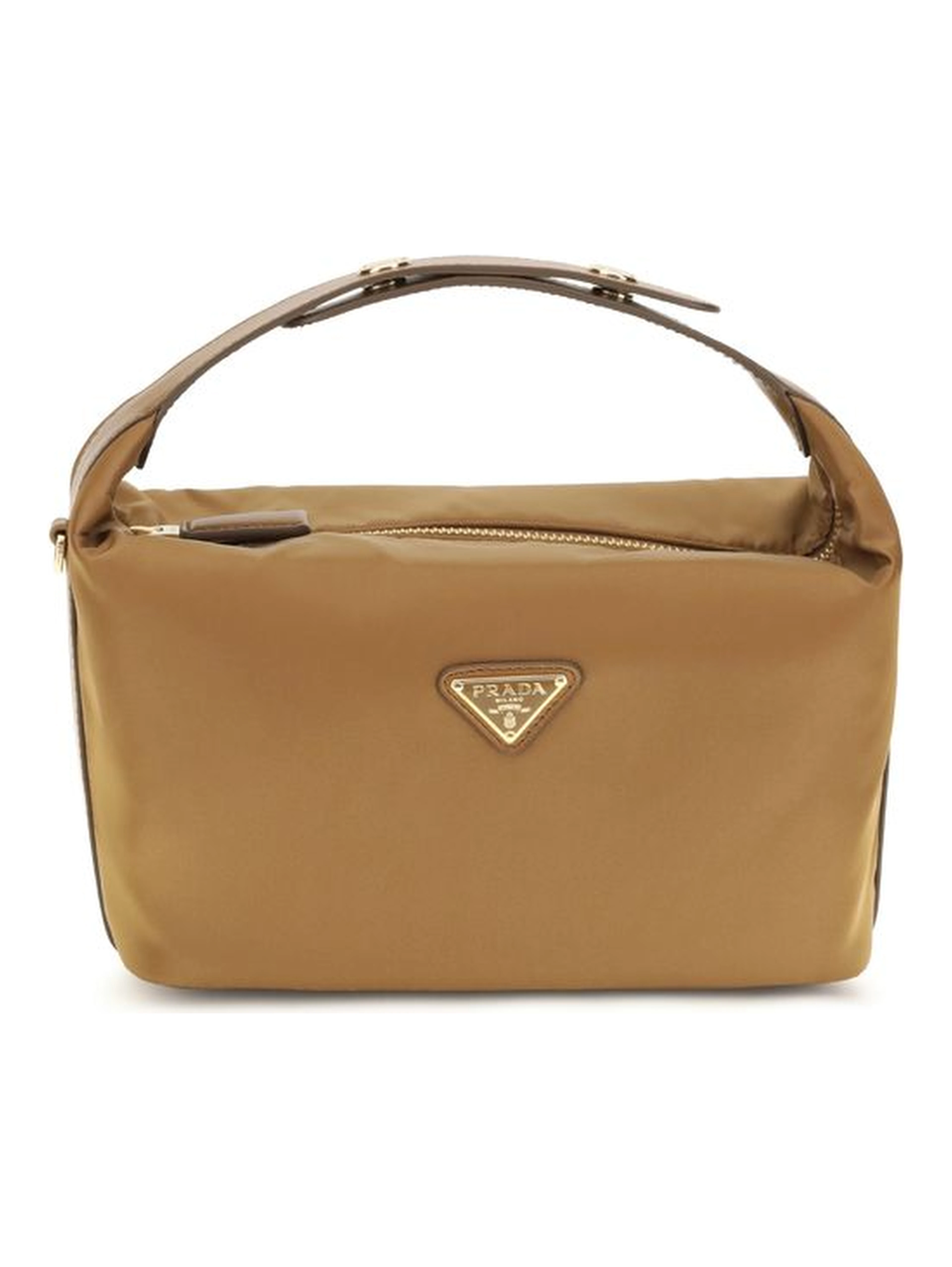 Beige Recycled Polyamide Shoulder Bag