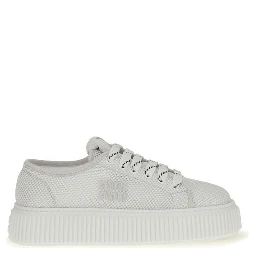 White Polyamide Platform Sneakers