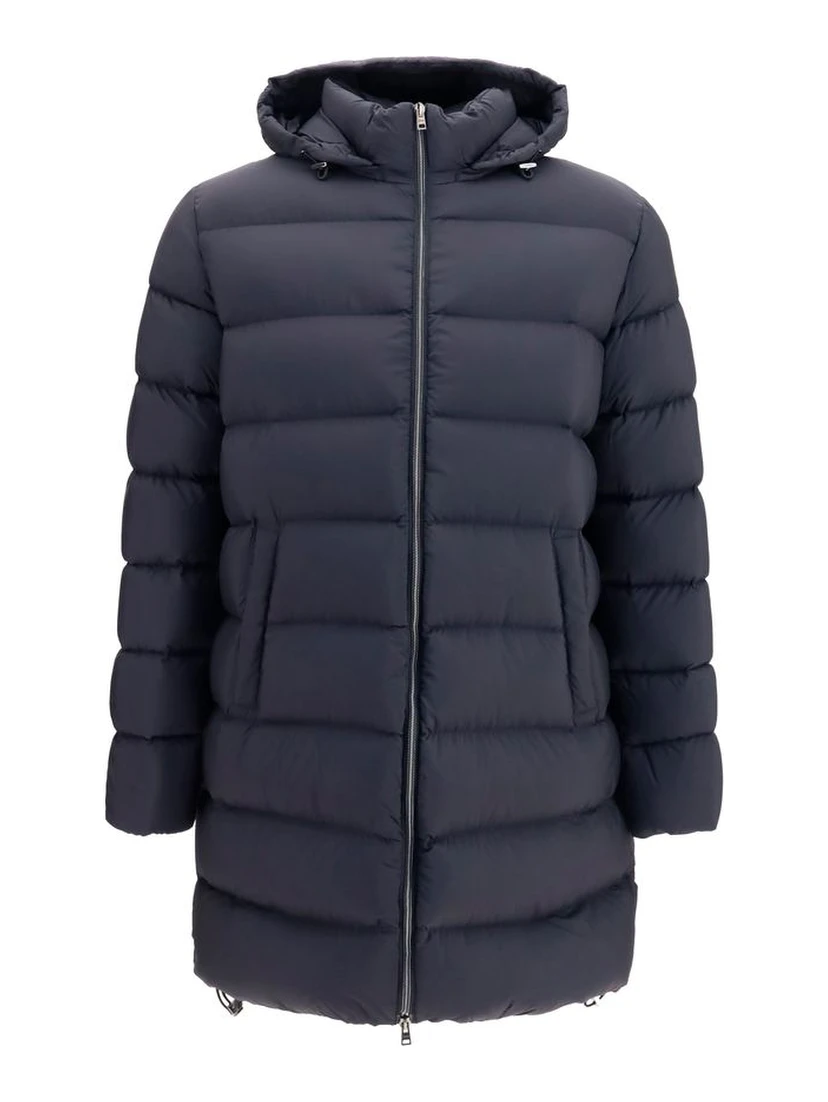 Black Polyamide Full-Length Jacket