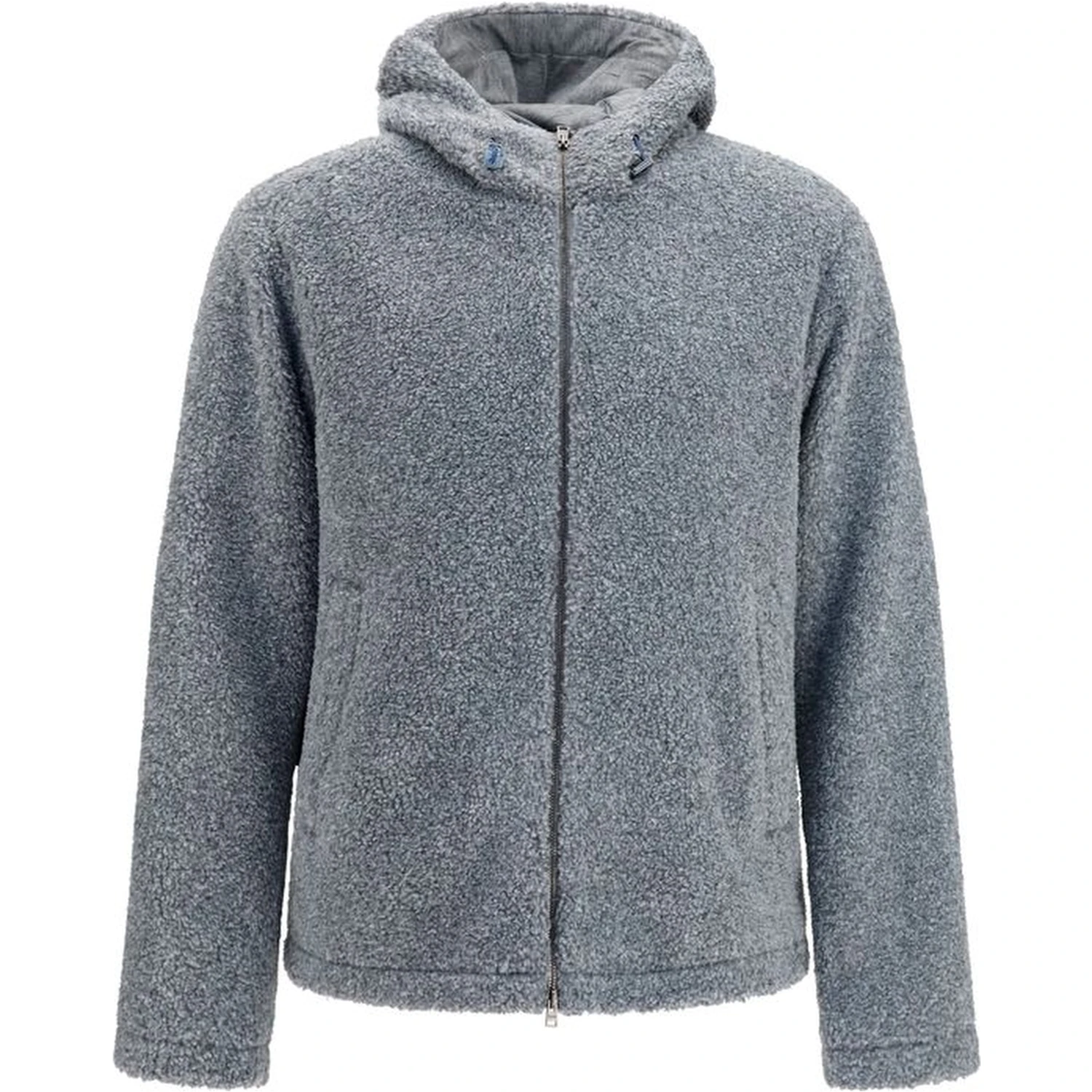 Gray Polyester Full-Length Jacket