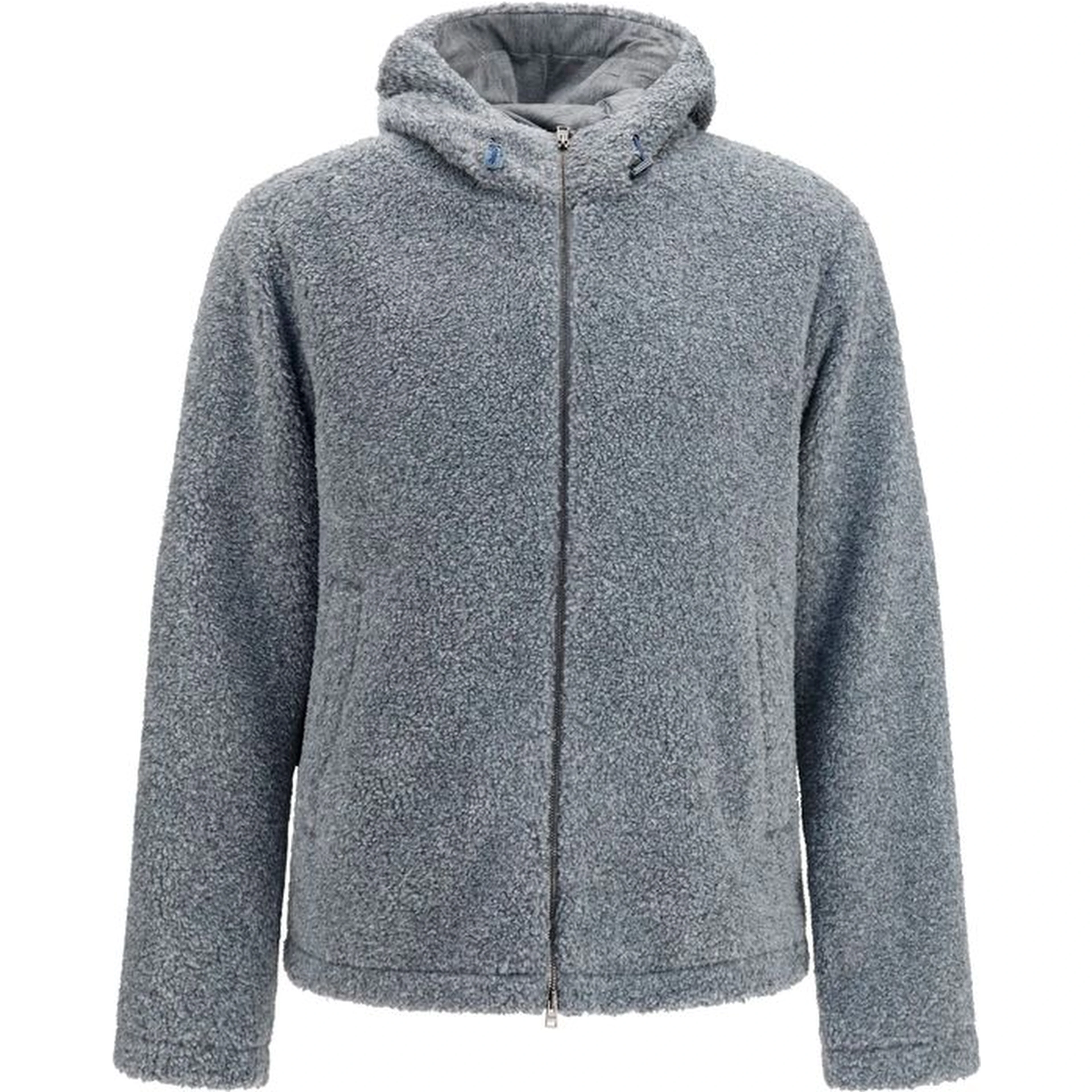 Gray Polyester Full-Length Jacket