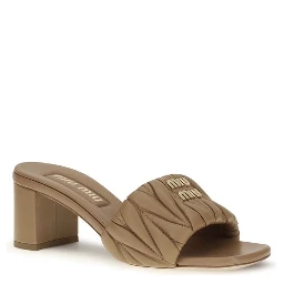 Beige Lamb Ovis Aries Aries Platform Sandals