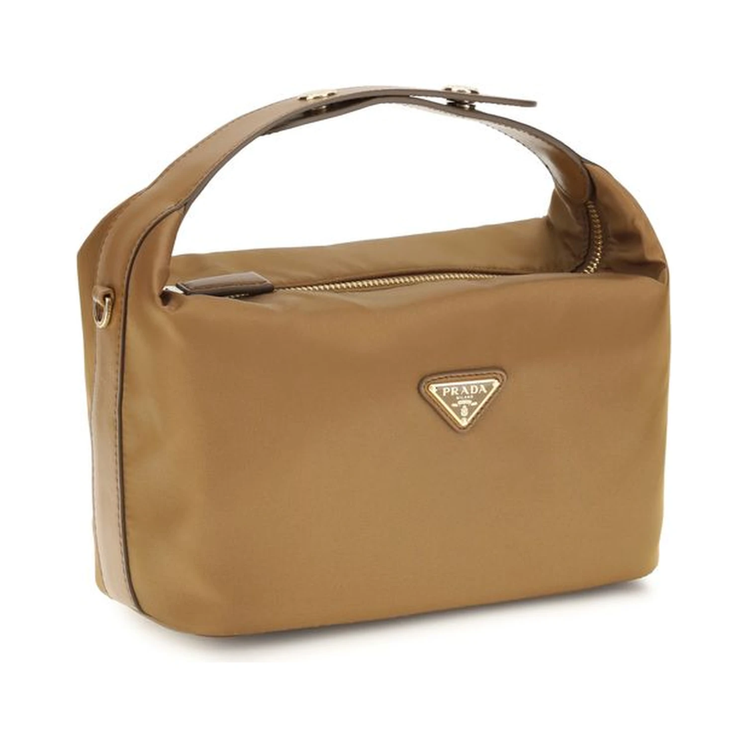 Beige Recycled Polyamide Shoulder Bag