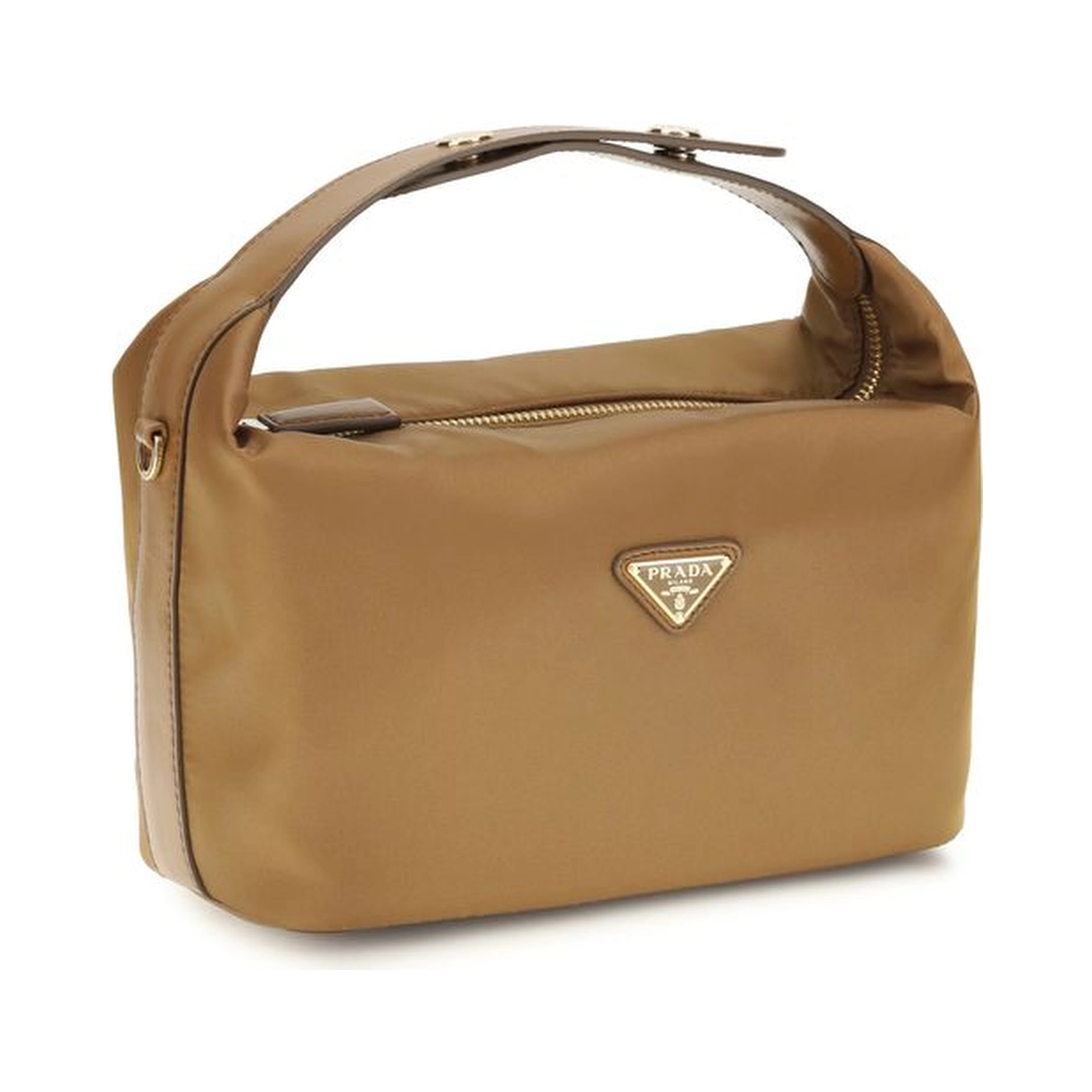 Beige Recycled Polyamide Shoulder Bag