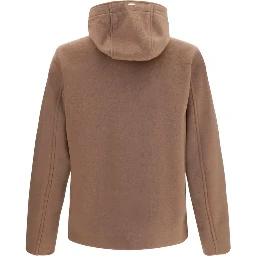 Brown Polyester Full-Length Jacket