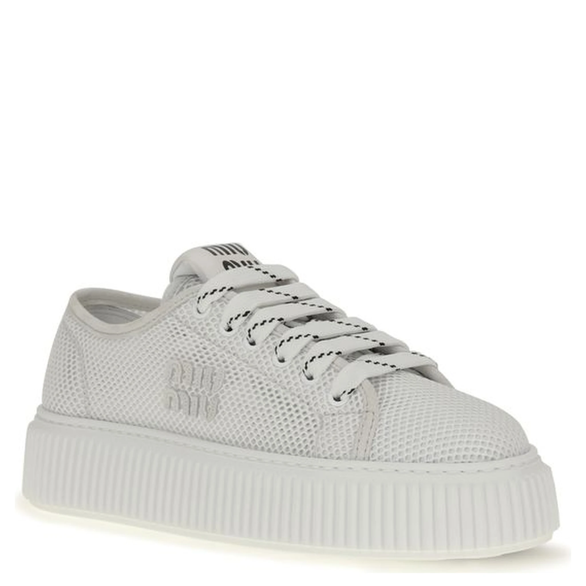 White Polyamide Platform Sneakers