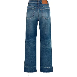 Blue Cotton Bootcut Jeans