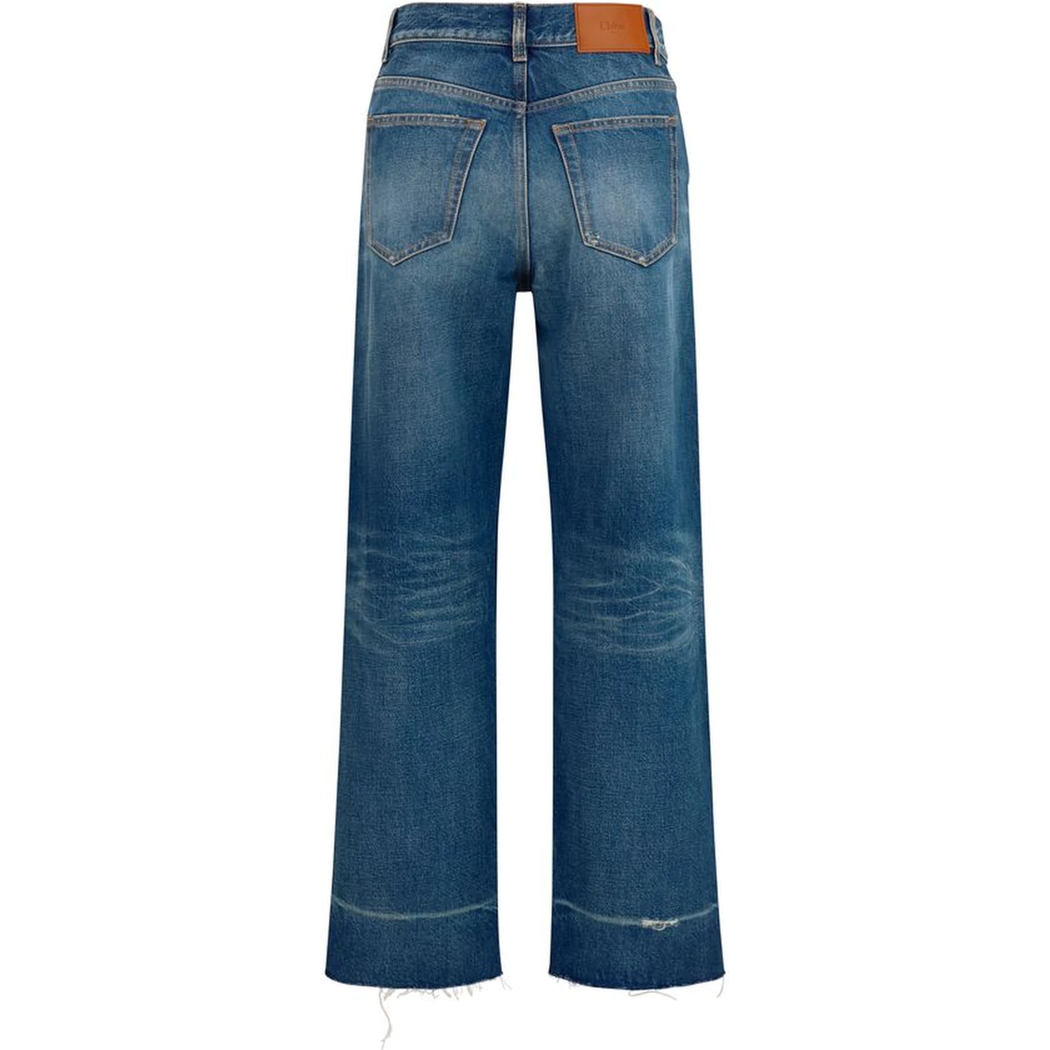 Blue Cotton Bootcut Jeans