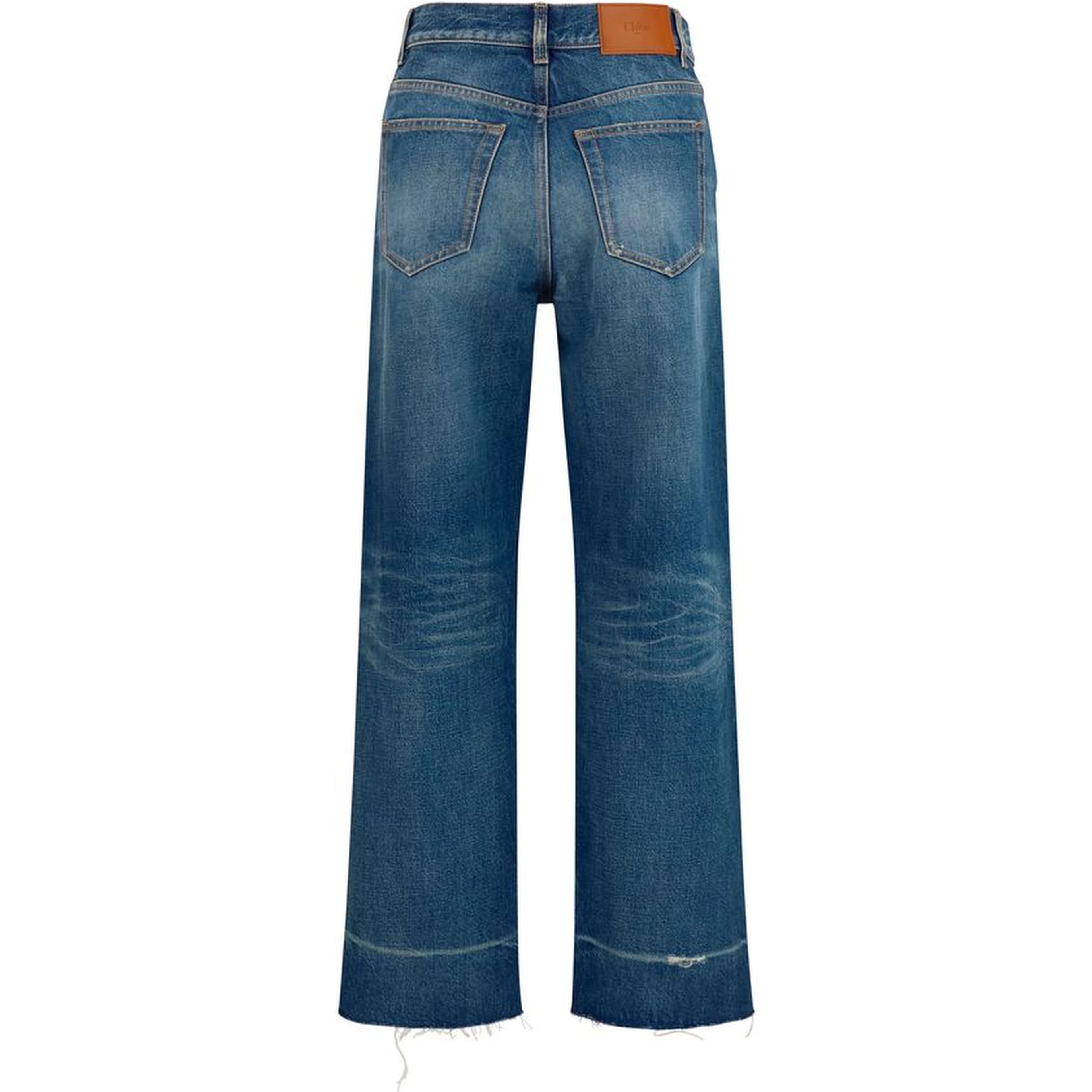 Blue Cotton Bootcut Jeans
