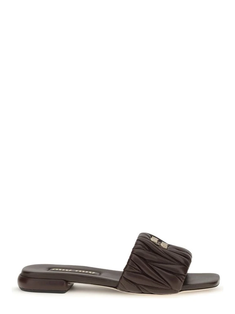 Brown Calf Leather Bos Taurus Flat Sandals