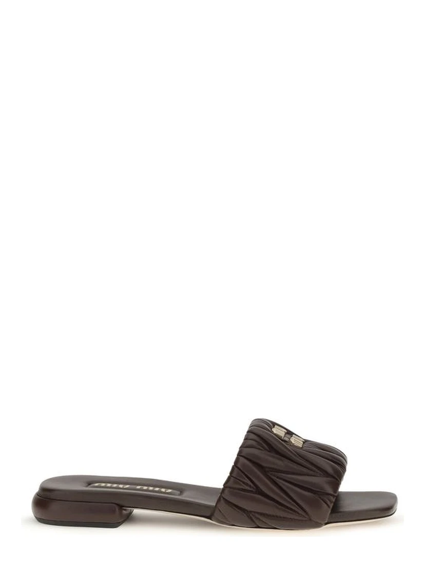 Brown Calf Leather Bos Taurus Flat Sandals