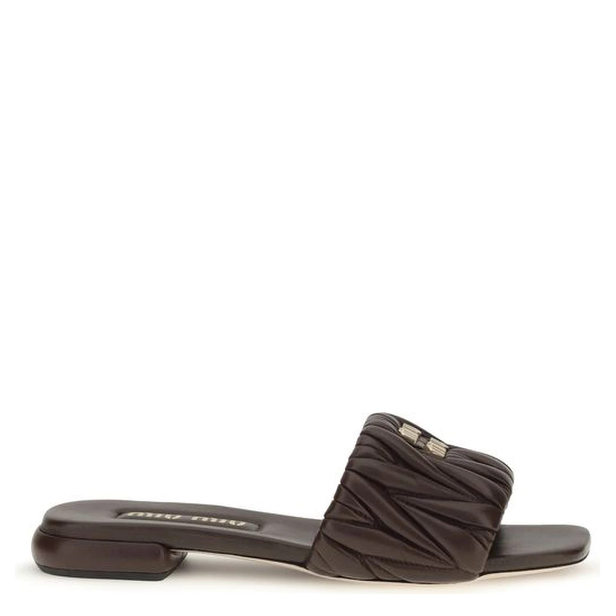 Brown Calf Leather Bos Taurus Flat Sandals