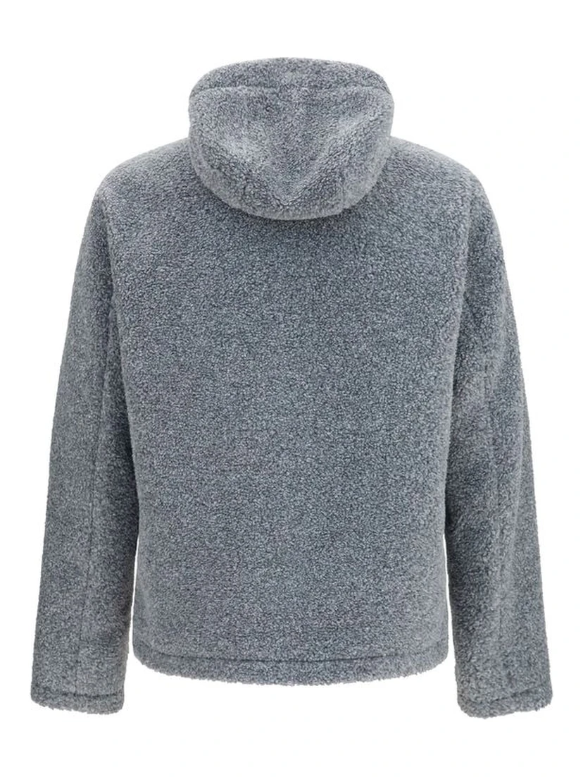 Gray Polyester Full-Length Jacket