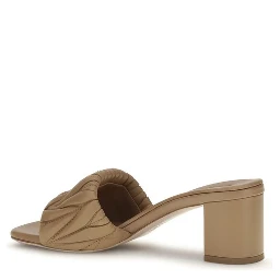 Beige Lamb Ovis Aries Aries Platform Sandals