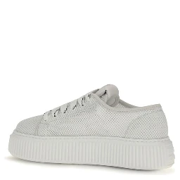 White Polyamide Platform Sneakers