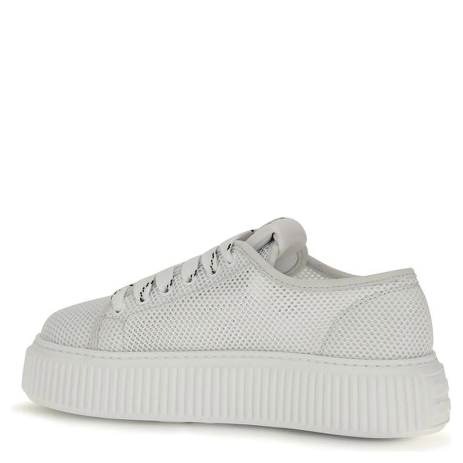 White Polyamide Platform Sneakers