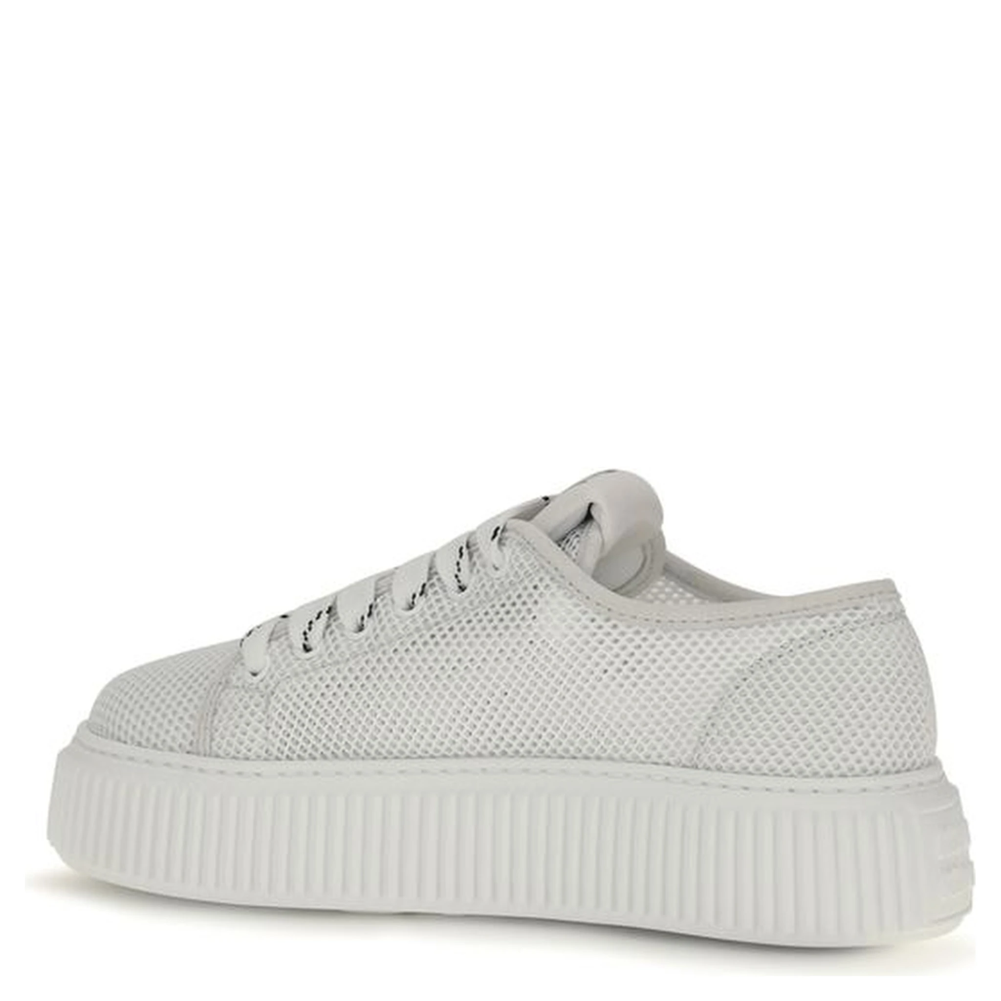 White Polyamide Platform Sneakers