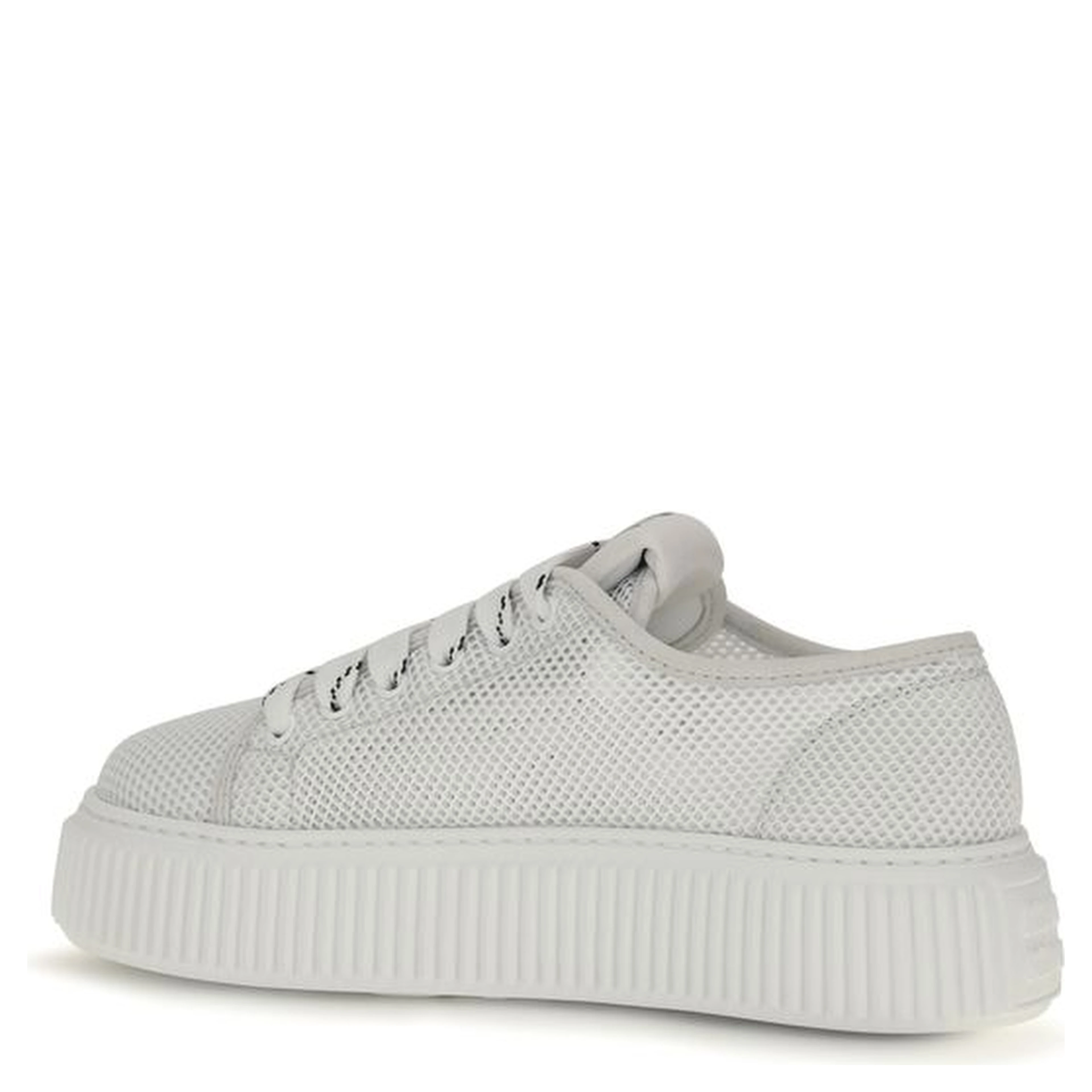 White Polyamide Platform Sneakers