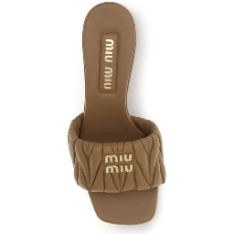 Beige Lamb Ovis Aries Aries Platform Sandals