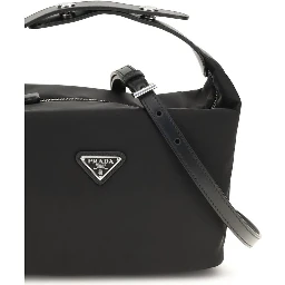 Black Recycled Polyamide Shoulder Bag