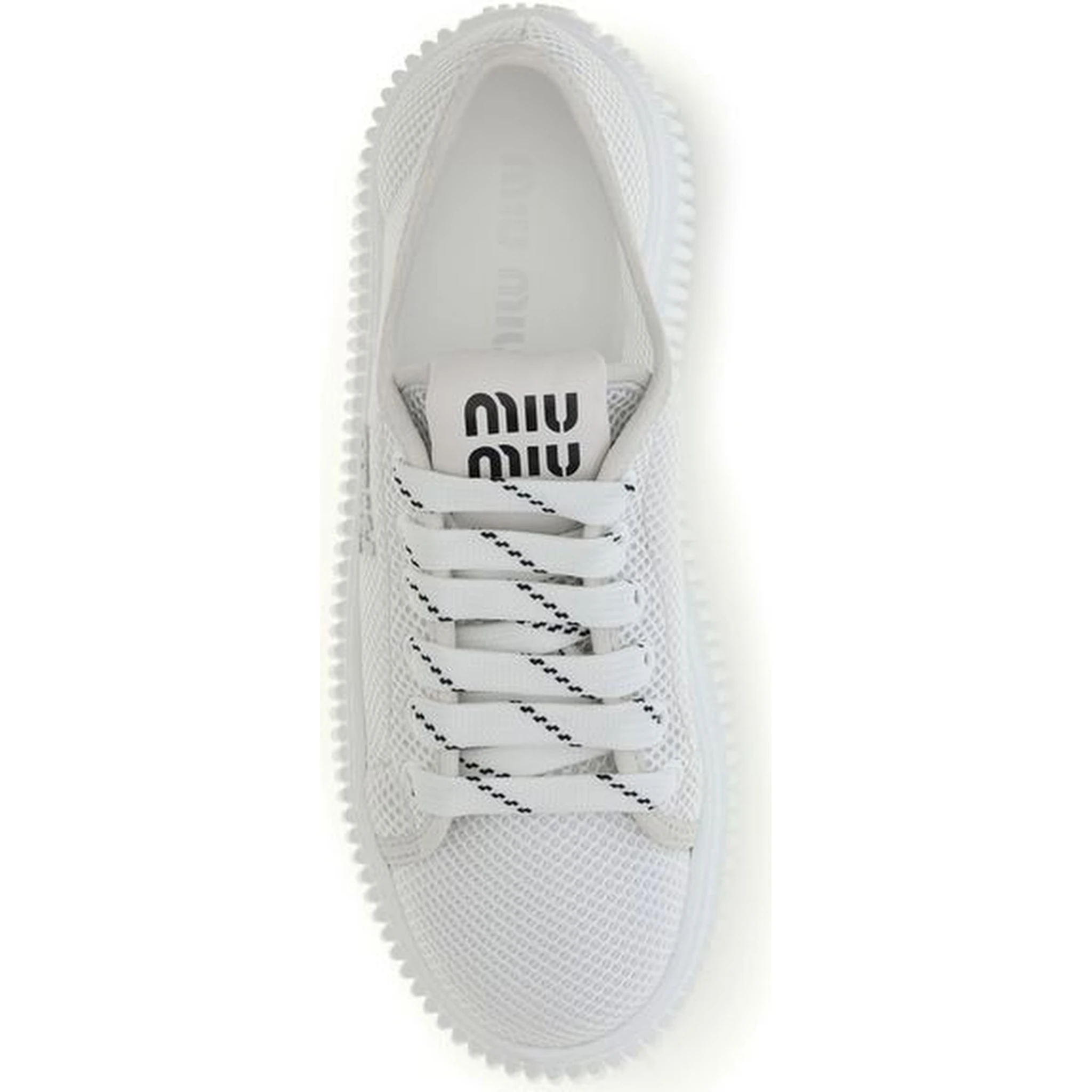 White Polyamide Platform Sneakers
