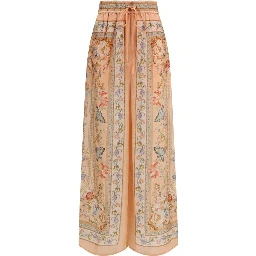 Multicolor Silk Casual Pants