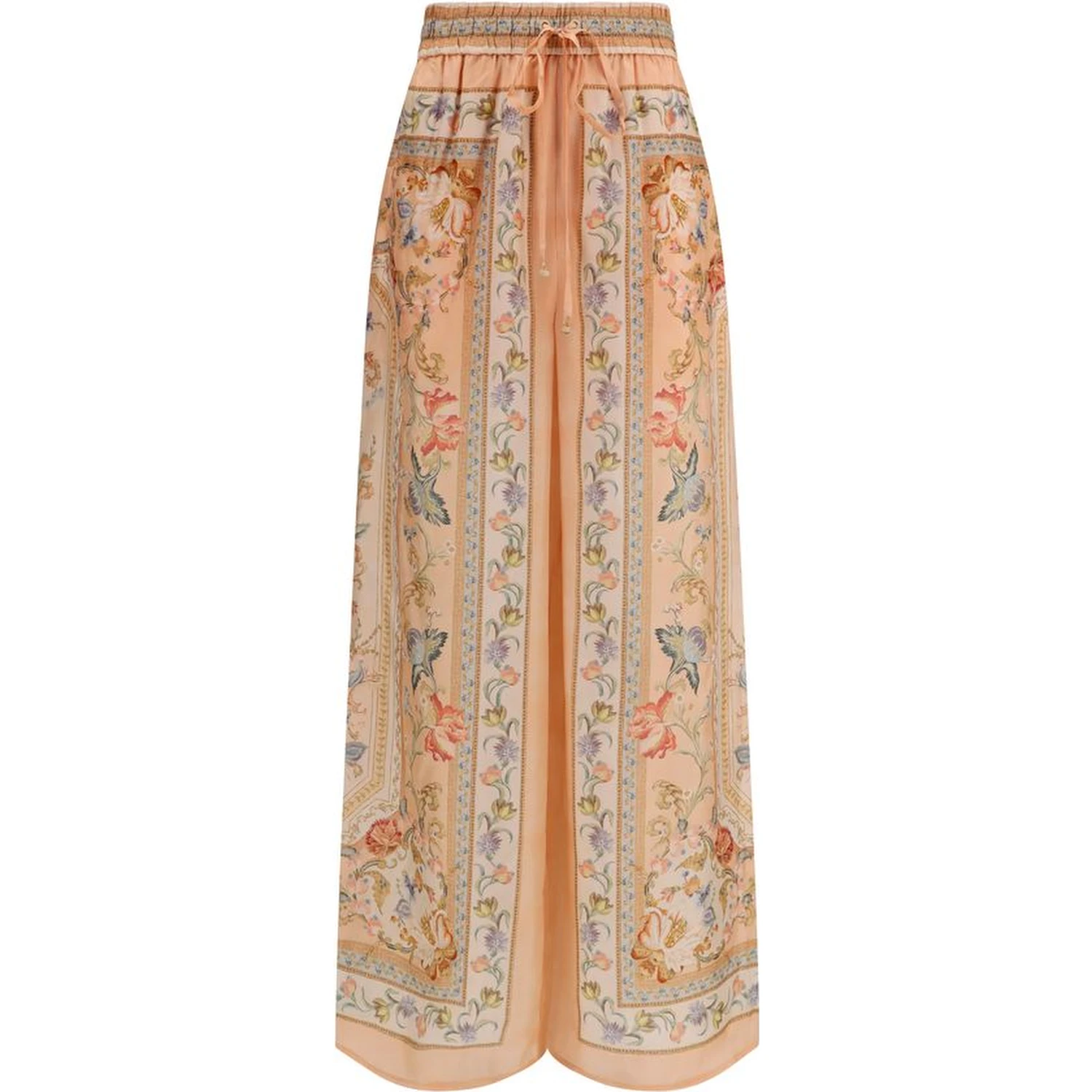 Multicolor Silk Casual Pants