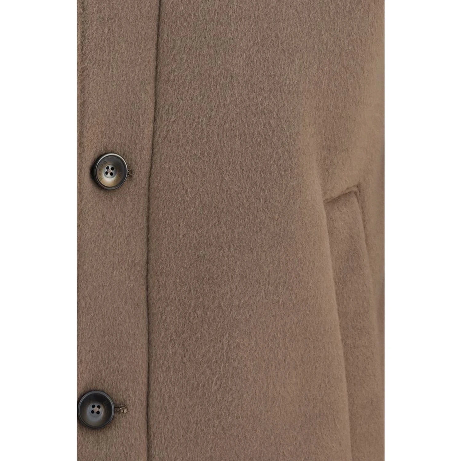 Brown Polyester Full-Length Jacket