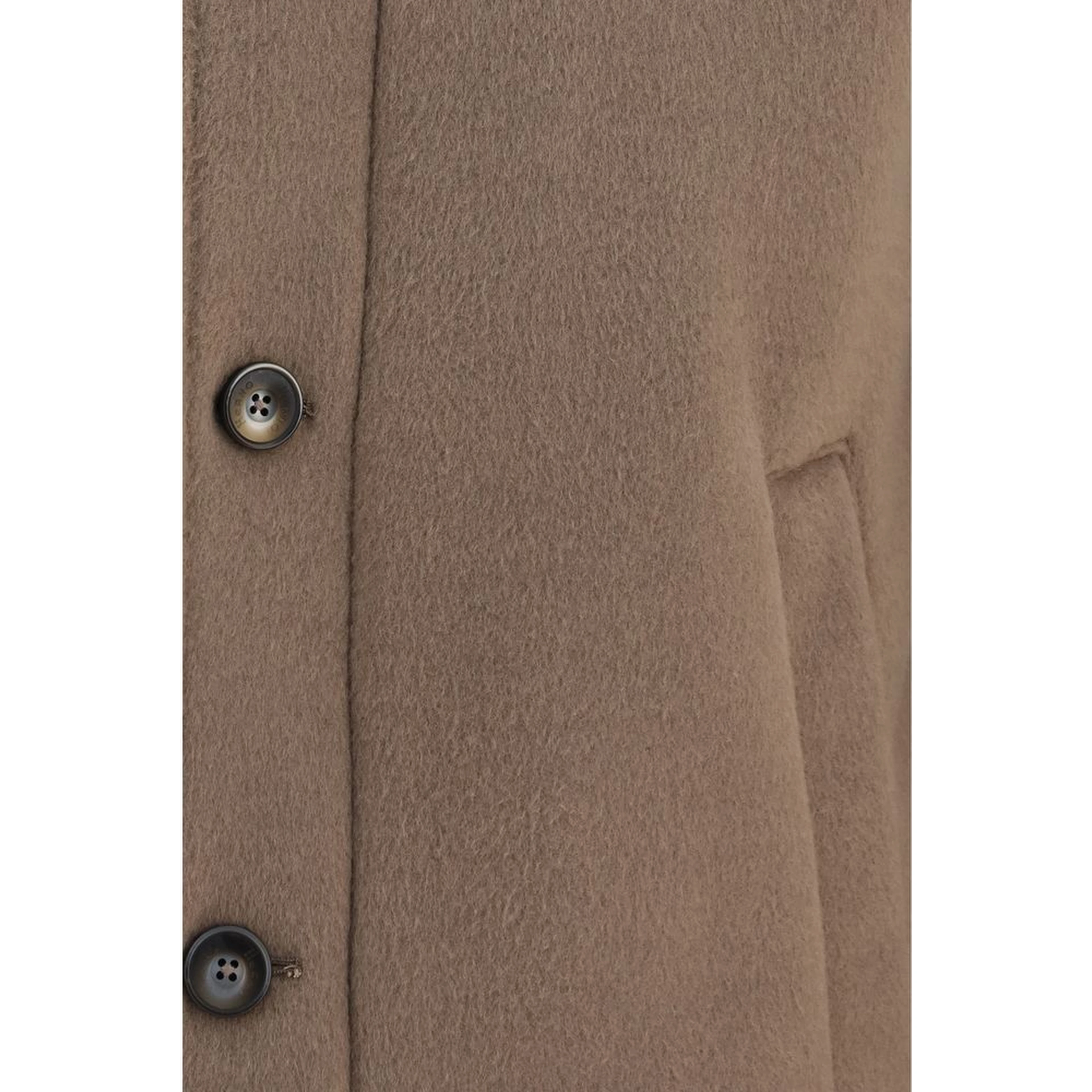 Brown Polyester Full-Length Jacket