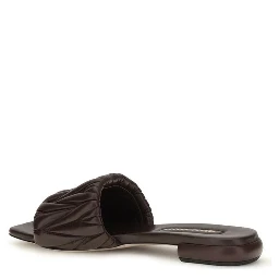 Brown Calf Leather Bos Taurus Flat Sandals