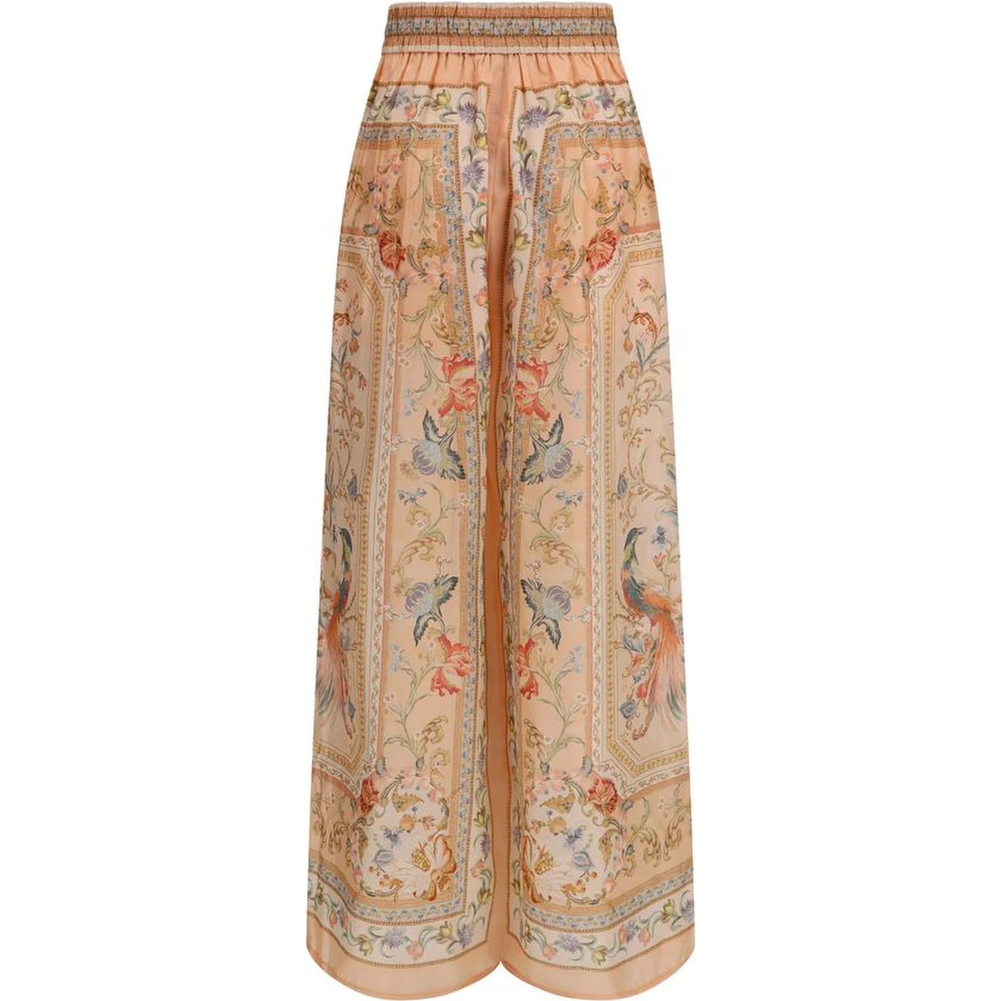 Multicolor Silk Casual Pants