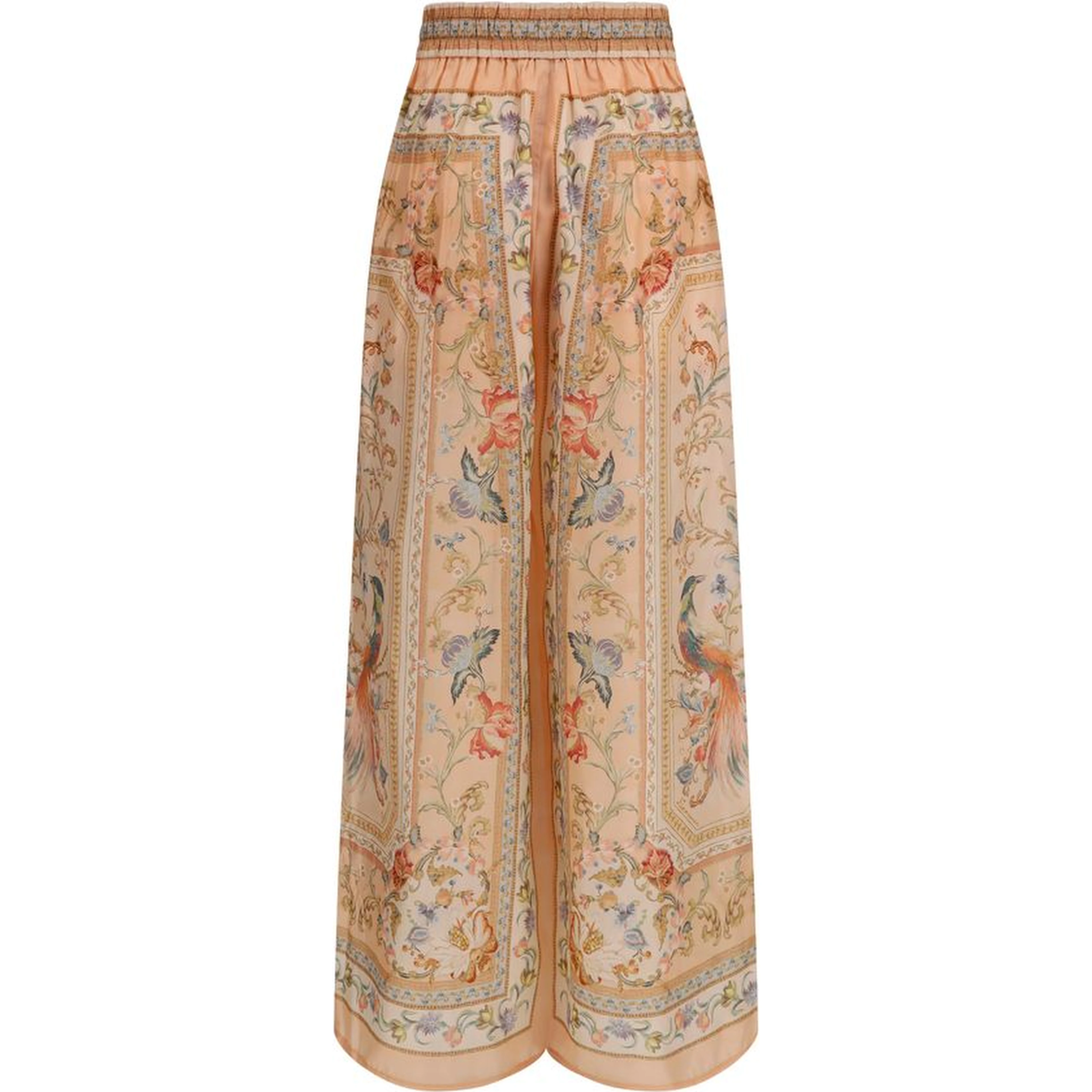 Multicolor Silk Casual Pants