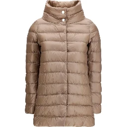 Beige Polyester Full-Length Jacket