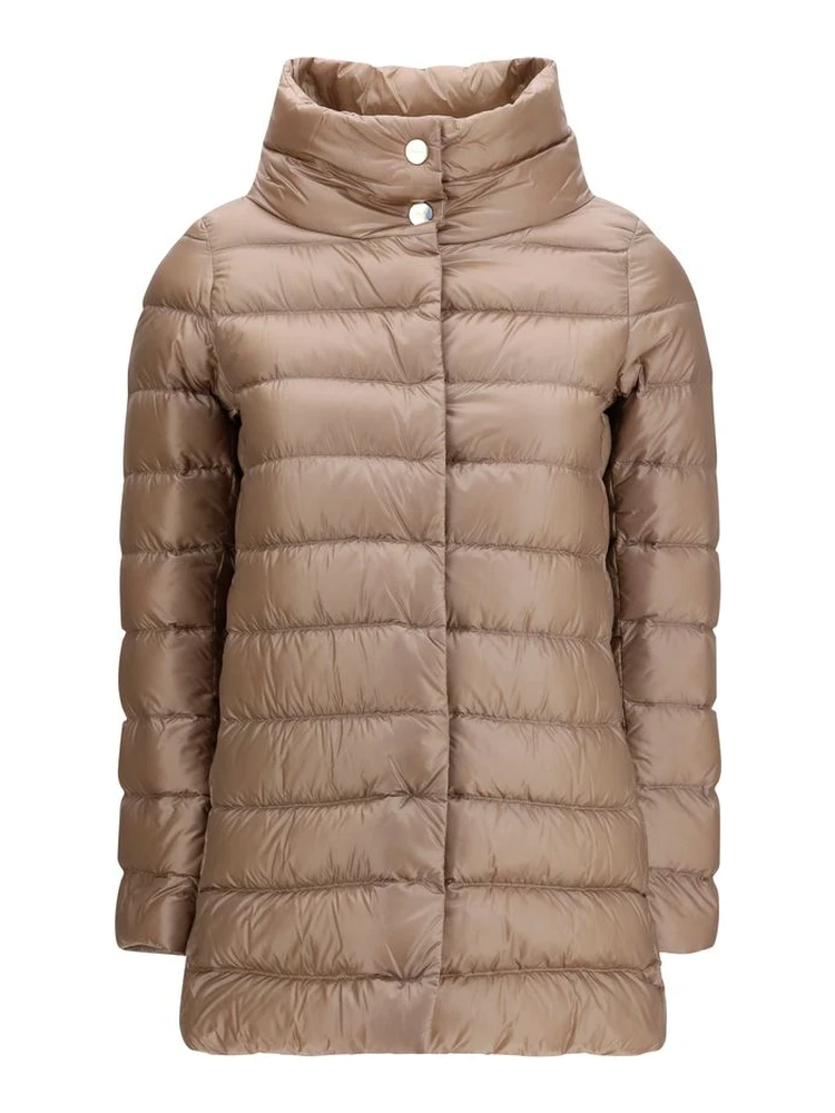 Beige Polyester Full-Length Jacket
