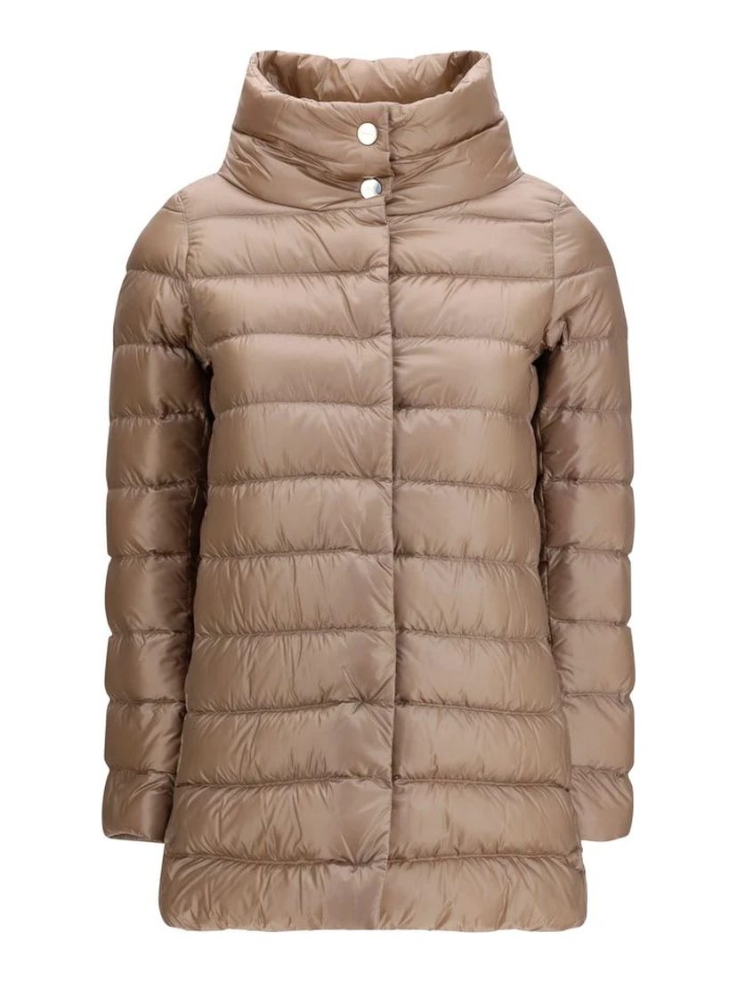 Beige Polyester Full-Length Jacket