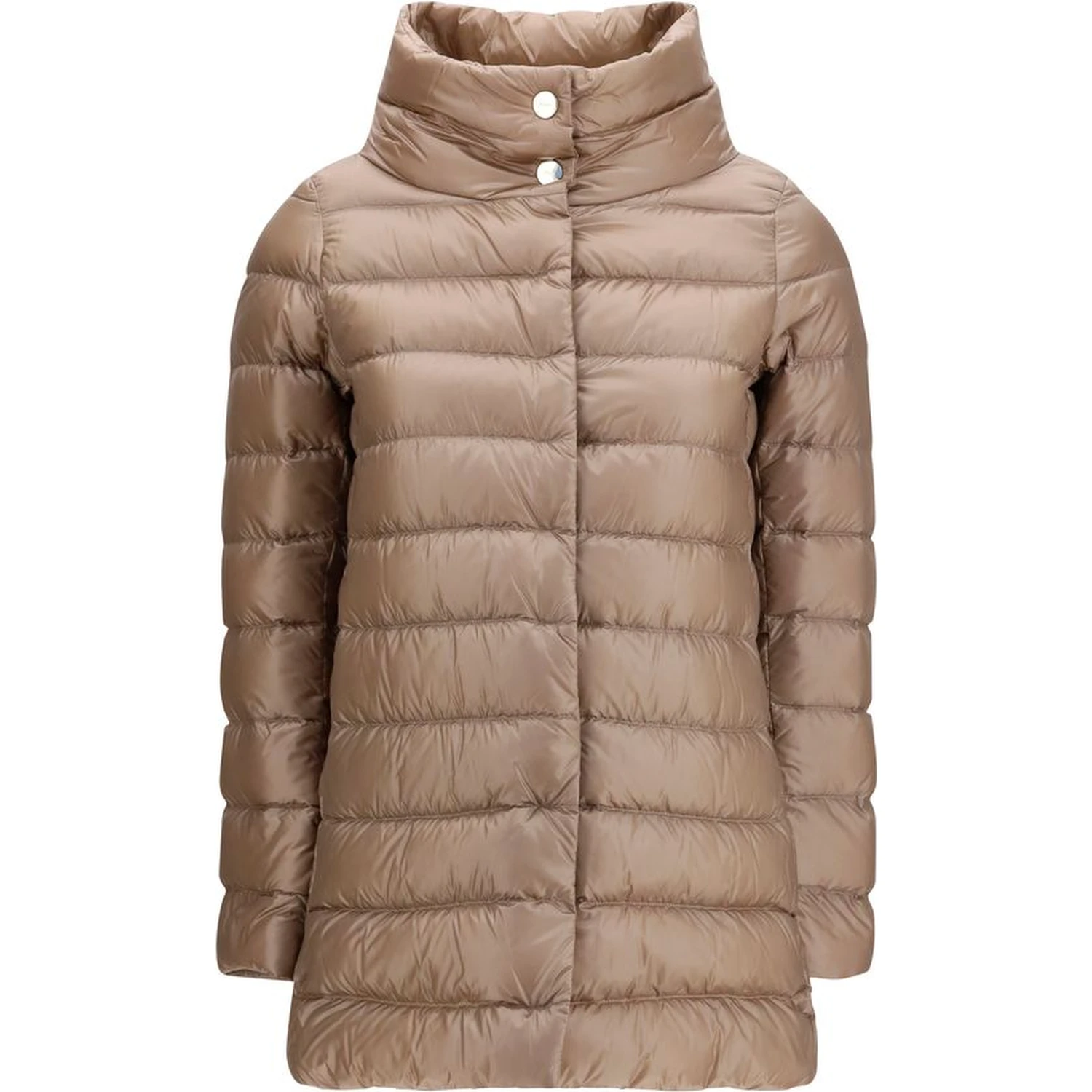 Beige Polyester Full-Length Jacket