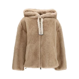 Beige Polyester Full-Length Jacket