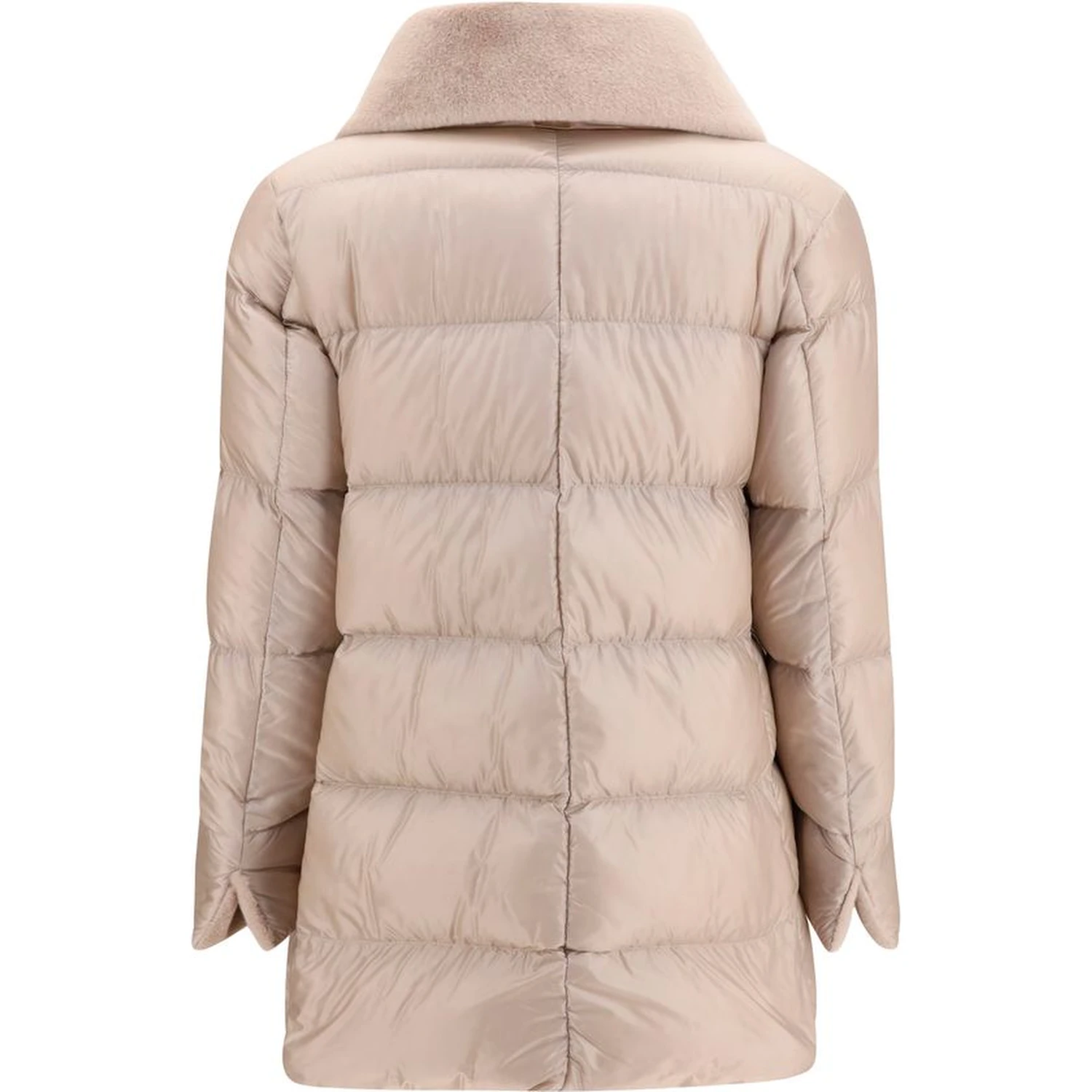 Beige Goose Down Full-Length Jacket