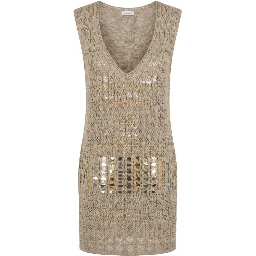 Beige Cotton Women Dress