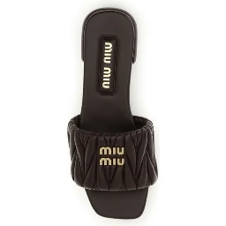 Brown Calf Leather Bos Taurus Flat Sandals