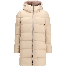 Beige Polyester Full-Length Jacket